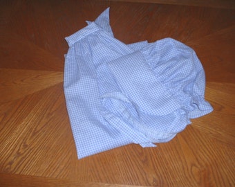 Lavender gingham apron bonnet set youth, country apron, girl's apron, pioneer trek dress, pioneer clothing, Little House, Amish dress