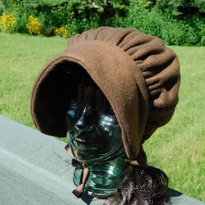 Brown winter bonnet, Amish bonnet, Amish winter bonnet, winter hat, polar hat, chocolate brown, polar fleece, pioneer bonnet, prairie bonnet