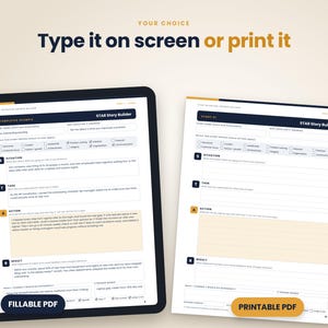 STAR Method Interview Answer Builder, Fillable Behavioral Interview Prep Workbook, Job Interview Questions Template, Printable PDF image 7