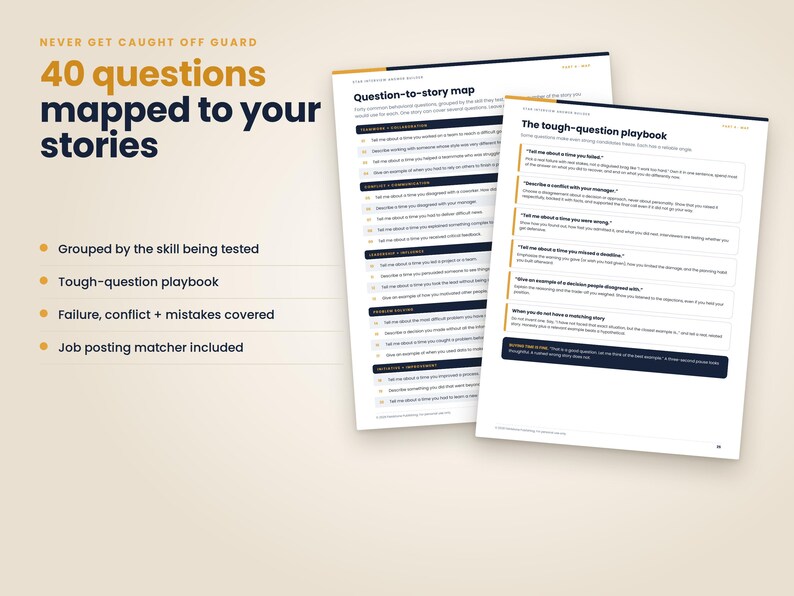 STAR Method Interview Answer Builder, Fillable Behavioral Interview Prep Workbook, Job Interview Questions Template, Printable PDF image 6