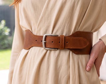 Leather cincher belt, Leather waist cinch belt women, Wide leather waist belt, Leather corset belt women, Plus size leather waist belt