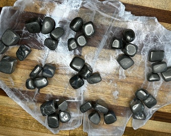 4 Pyrite Tumbled Stones/Fools Gold/Tumbled Stones/Creativity