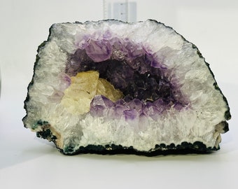 Amethyst Cluster w/calcite - Brazilian - Natural Geode