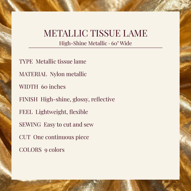 Color Is Turquoise Metallic Tissue Lame Fabric by the Yard 60 Inch Wide Shiny Nylon ...