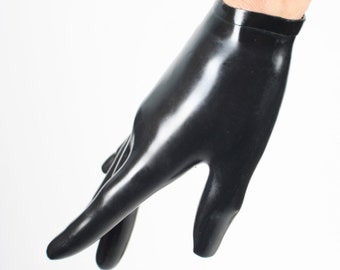 Beschnittene Latex Gummi Handgelenk Handschuhe Geformte Hand | Maßgeschneiderte Latex Handgelenk-Handschuhe | Handschuhe für Fotoshooting | Vex Latex Rote Handschuhe Schwarze Handschuhe