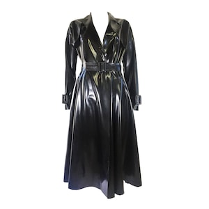 Latex Rubber Trench Coat Madonna Trench Coat Long Latex Trench Coat ...