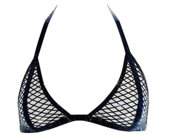 Latex Gummi Fischnetz Bikini Top BH | Netz Bikini | Latex Bikini Oberteil | Latex Netz Bikini Top | Netz Dessous | Vex Latex