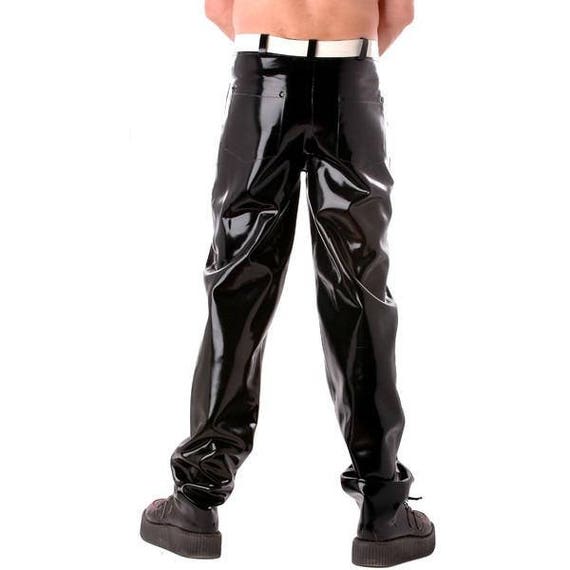 Latex jeans deals men