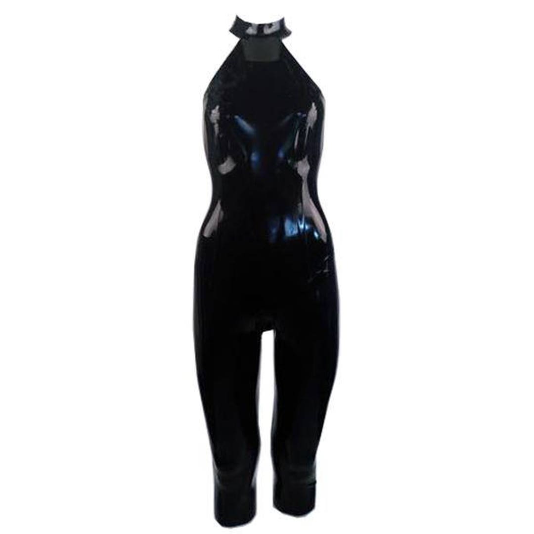 Latex Rubber Catsuit With Capri Length Legs by VEX Short Cut Latex