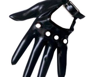 Latex Gummi Motorrad Handgelenk Handschuhe von VEX | Moto Handschuhe | Personalisierte Latexhandschuhe für Fotoshooting | Designer Latex-Armstulpen | Vex Kleidung Handschuhe