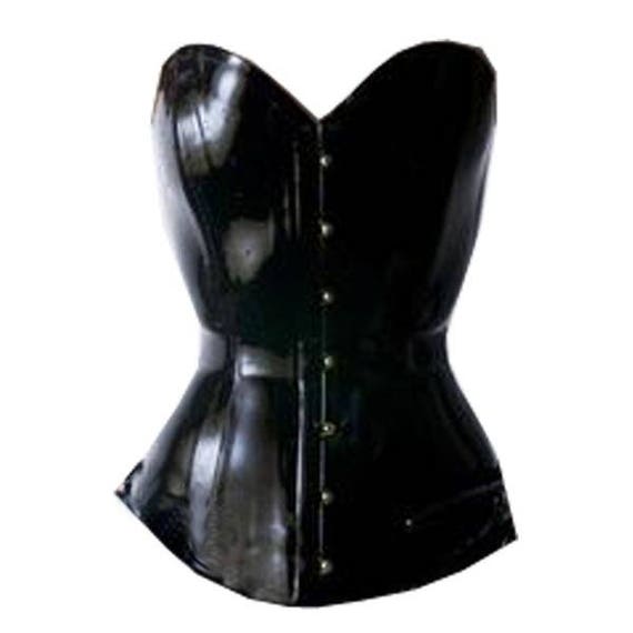 Latex Rubber Corset Overbust Plunge Steel Boned by VEX Clothing