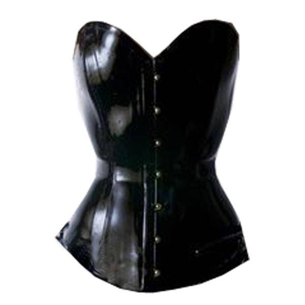 Latex Rubber Corset Overbust Plunge Steel Boned By Vex Etsy