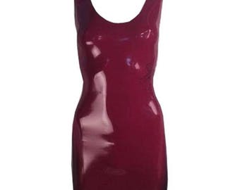 Latex Minikleid | Gummilatex Tank-Kleid | Latex Kleid nach Maß | Designer Latex Kleid | Vex Kleidung Kleid | Latex Kleid für Frauen