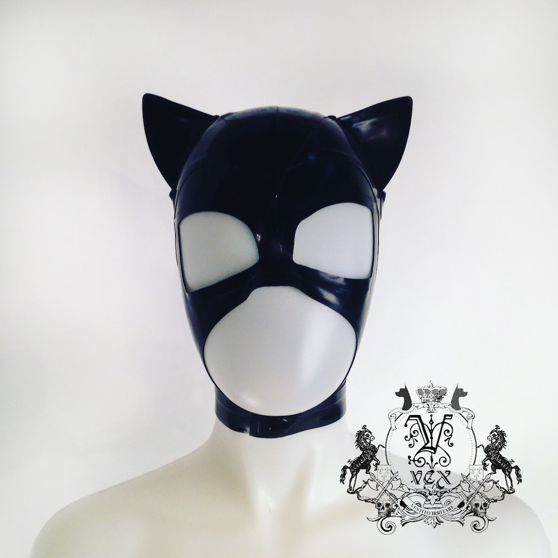 Latex Cat Hood Vex Latex Cat Mask Custom Made Cat Mask Etsy
