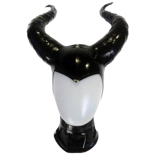 Latex-Teufel Maske Rot Mit Hörnern – Halloween-Kostümaccessoire, Einheitsgröße Für Erwachsene