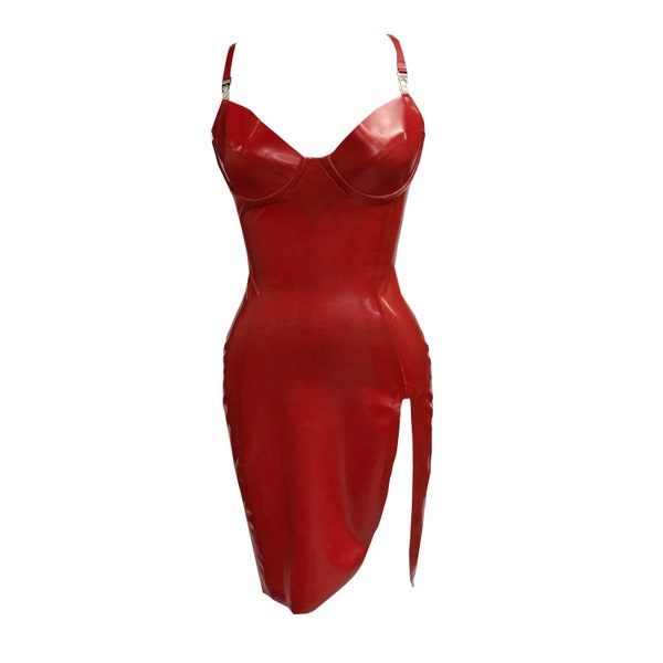 Latex Sexy Slit Dress | CL Dress | Womens Sexy Latex Slit Dress | Custom Latex Dress | Made to Order Dress | Vex Latex