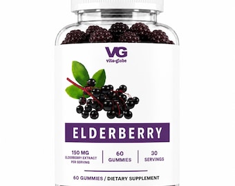 Fläderbär 150 mg gummies med C-vitamin och zink – 60 st