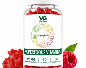 Superfood Gummies with Vitamins A, C, E & Zinc – 60ct