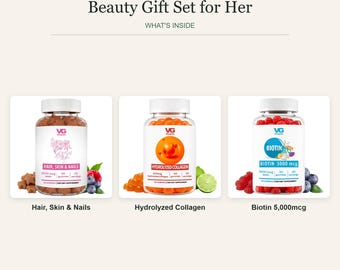 Vita Globe Beauty Gummies Gift Set, Hair Skin Nails Collagen Biotin (160ct)