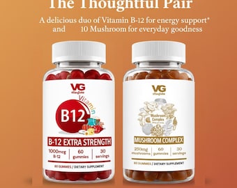 Daily Vitality Duo – Mushroom Complex + B12 Gummies
