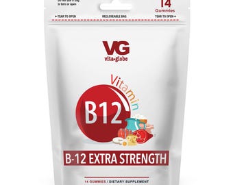 Vitamin B12 1000mcg Gummies, Raspberry Travel Pouches (10–25)