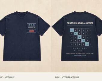 Cantor Diagonal Office Crew Shirt | Infinity Math Workwear
