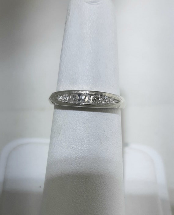 Vintage diamond gold band - image 1