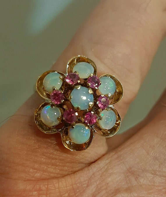 Vintage opal ruby ring