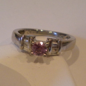 Platina diamant en roze Montana saffierring