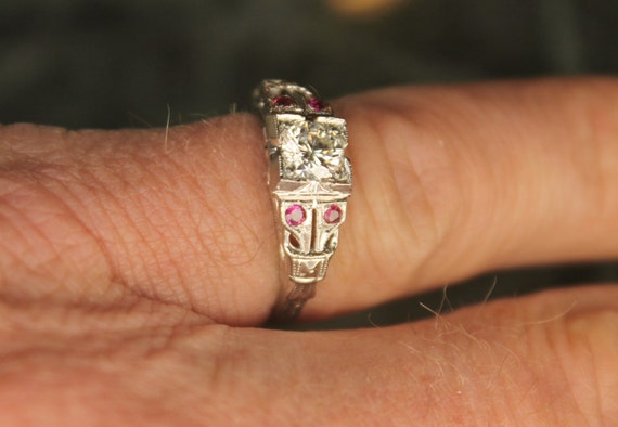 18k   .50 carat Diamond  Ruby ring