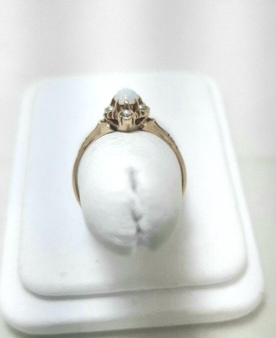 Antique Victorian opal pearl gold ring - image 3