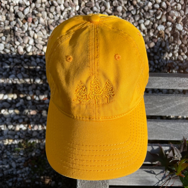 Pine Tree embroidered Golden Baseball Hat image 4