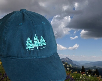 Summer Camping Baseball Hat - Happy Camper, Camping Gear, Hiking Gear, Navy Baseball Cap