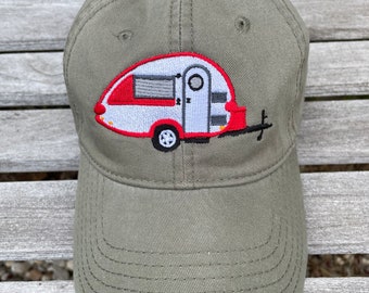 RV Camping teardrop camper trailer Baseball Hat in  eight color choices