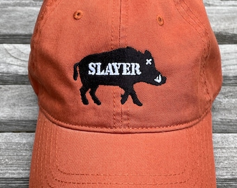 Texas Hog Hunting Baseball Hat, Orange Hog Slayer Cap