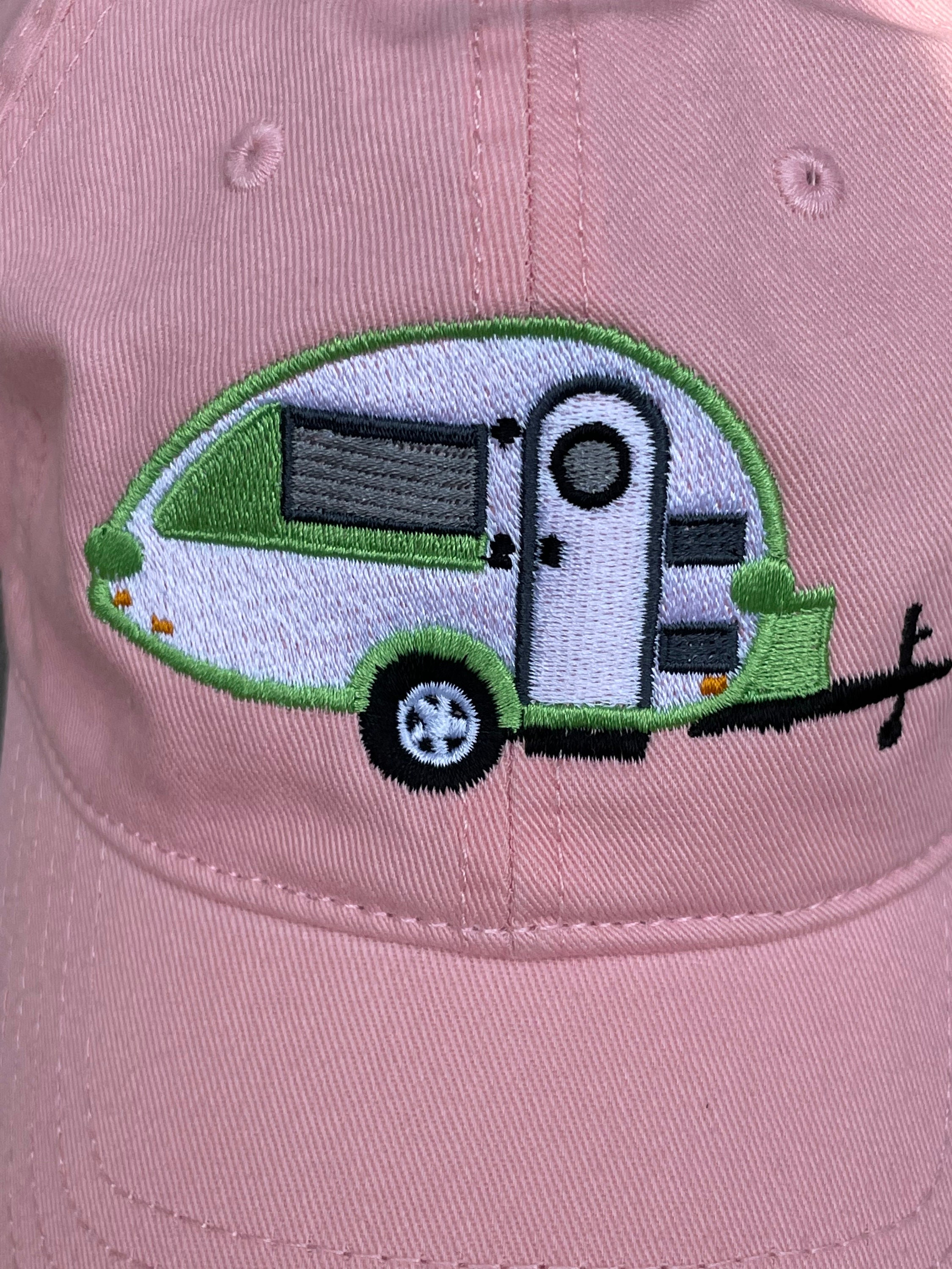 Pink Rv Hat Camper Teardrop Trailer Embroidered on a Pink Baseball Hat - Etsy