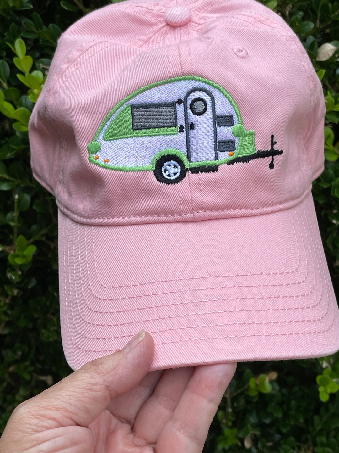 Pink Rv Hat Camper Teardrop Trailer Embroidered on a Pink Baseball Hat - Etsy