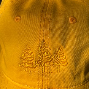 Pine Tree embroidered Golden Baseball Hat image 2