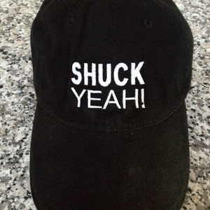 Czapka baseballowa Oyster Shucking Black Structured z diodami LED SHUCK YEAH I Love Oysters~ Sassy Hat Prezent dla niego
