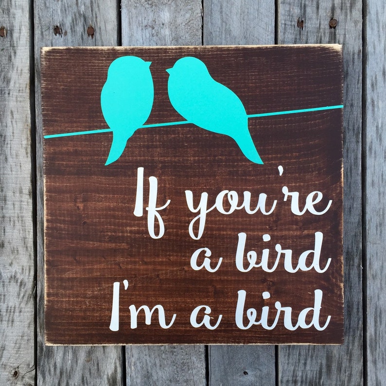 If You're a Bird I'm a Bird hand painted wood sign Etsy
