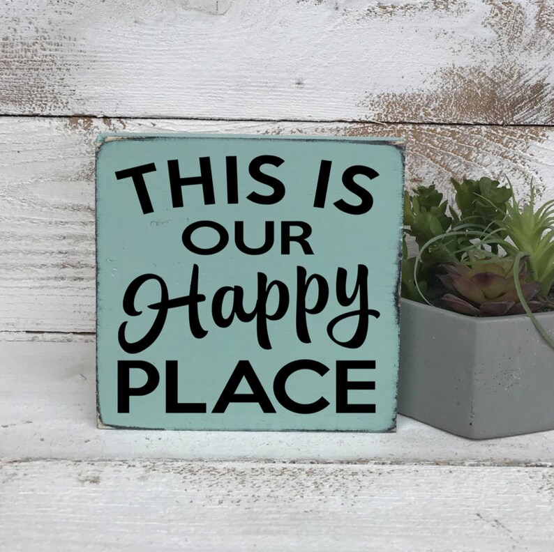 This is Our Happy Place Hand Painted Wood Sign Mini Sign Etsy