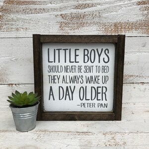 Flowershave357 Little Boys Should Never Be Sent to Bed Sign Boys Nursery Sign Nursery Decor Wood Sign