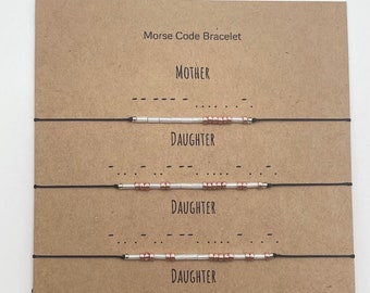 Mother and 3 daughter Morse code bracelets, custom bracelet, mother daughter bracelet set, mother and three daughter bracelets