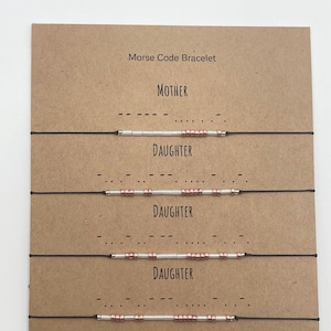 Mother and 3 daughter Morse code bracelets, custom bracelet, mother daughter bracelet set, mother and three daughter bracelets