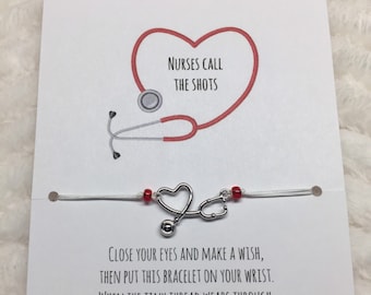 Nurses call the shots, Nurse wish bracelet, nurse gift, nurse bracelet, nurse jewelry