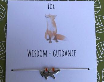 Fox wish bracelet, wisdom, guidance bracelet