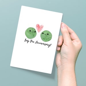 Happy peas, anniversary card, cute peas card, cute anniversary card, cute valentine card, kawaii peas, 2 peas in a pod, happea anniversary