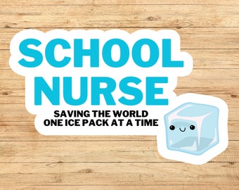 School nurse sticker, cute nurse sticker, ice pack