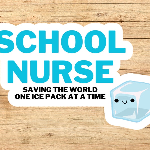 School nurse sticker, cute nurse sticker, ice pack