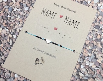 Custom name Morse code bracelet, custom bracelet, couples bracelet